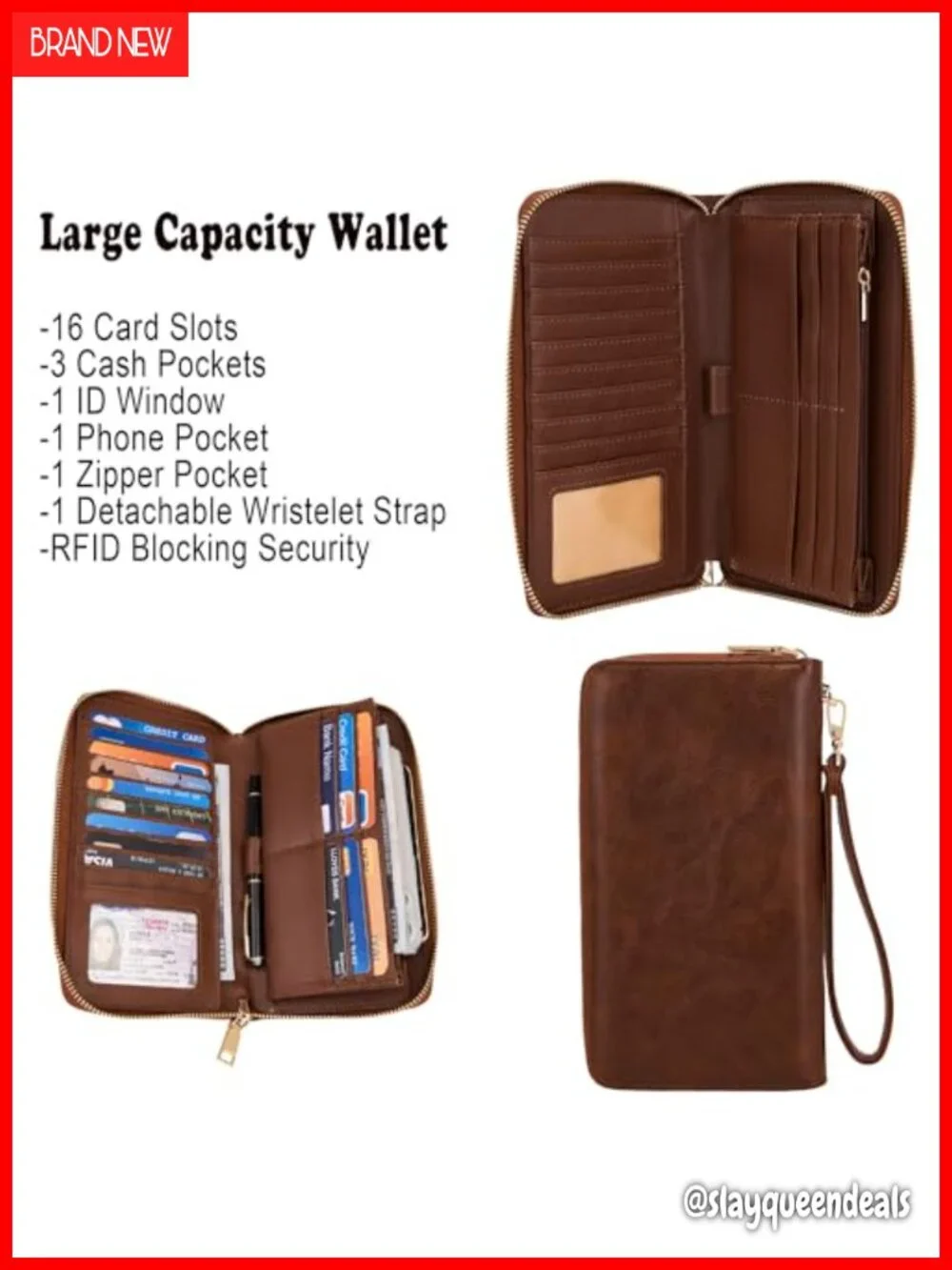 Women's Hobo Tote Shoulder Bag Purse & Wallet Set, Faux Leather, Large Capacity